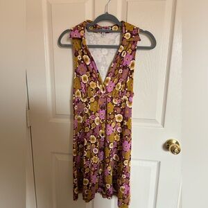 multicolor floral mini dress, size small